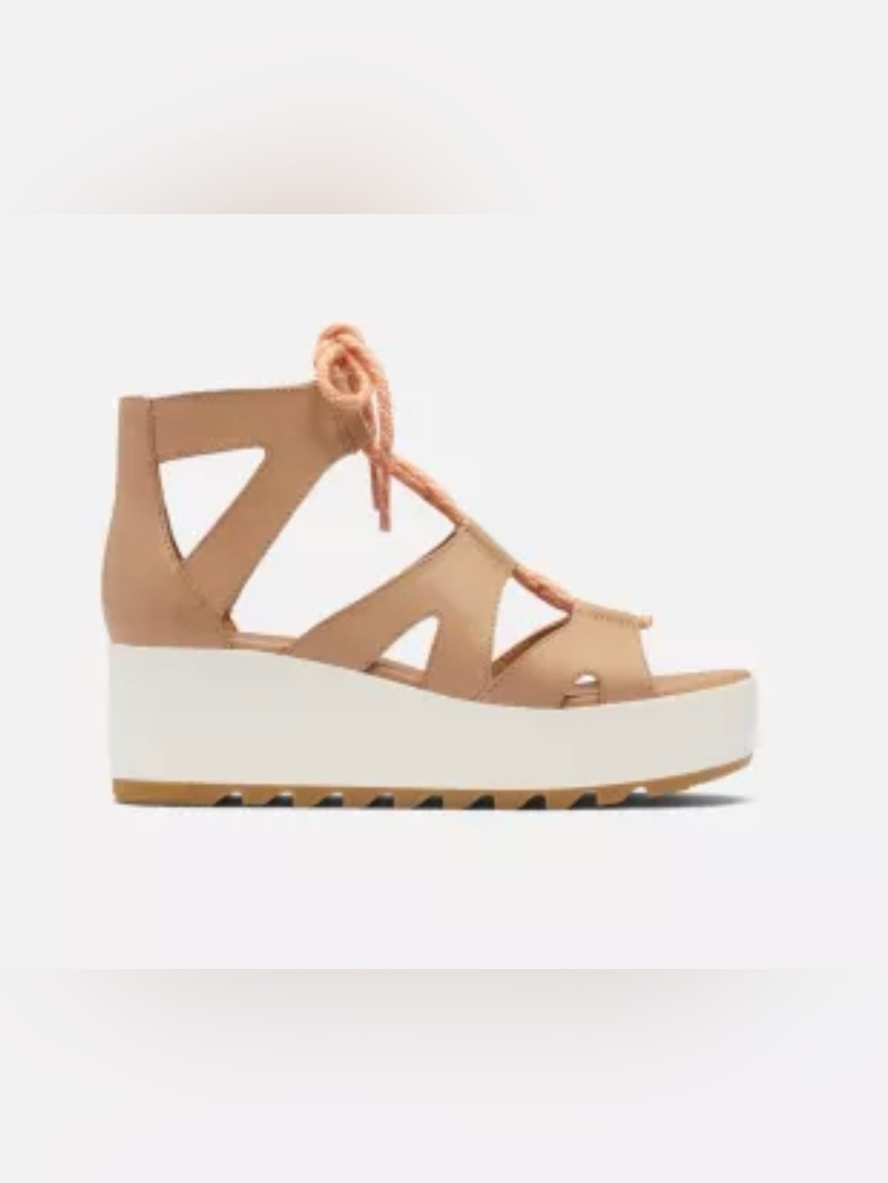 Sorel Women’s Cameron Tan Platform Lace-Up Sandal Size 5 1/2